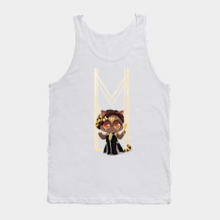 Golden Kitty_White Tank Top